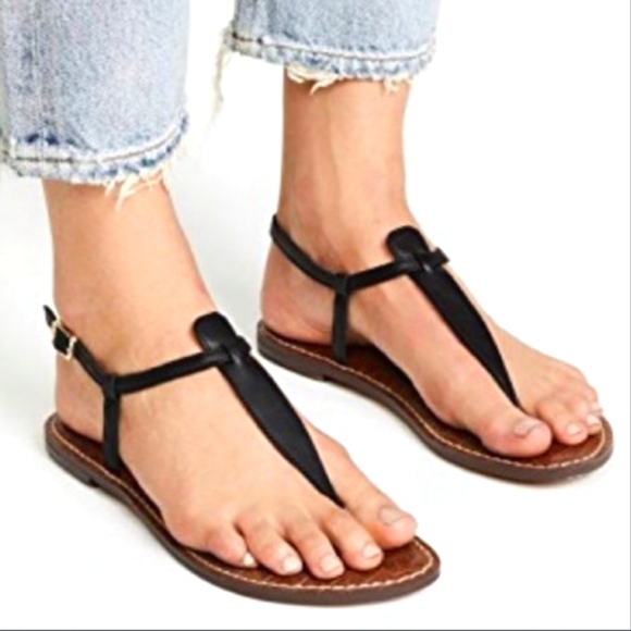 Sam Edelmen Thong Leather sandals in black,brown size 8 - Picture 2 of 12